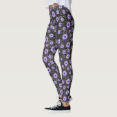 Design der lila Schädel- und Sonnenblumen-Serie 11 Leggings (Links)