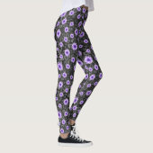 Design der lila Schädel- und Sonnenblumen-Serie 11 Leggings (Rechts)