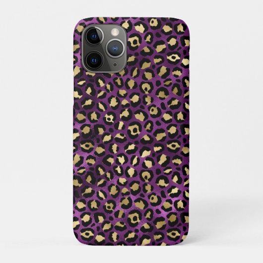 Design der lila und Gold Leopard-Serie 1 Case-Mate iPhone Hülle (Rückseite)