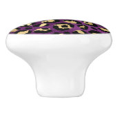 Design der lila und Gold Leopard-Serie 1 Keramikknauf (Seitenansicht)