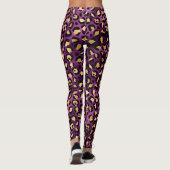 Design der lila und Gold Leopard-Serie 1 Leggings (Rückseite)