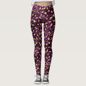 Design der lila und Gold Leopard-Serie 1 Leggings (Vorderseite)