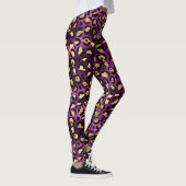 Design der lila und Gold Leopard-Serie 1 Leggings (Rechts)
