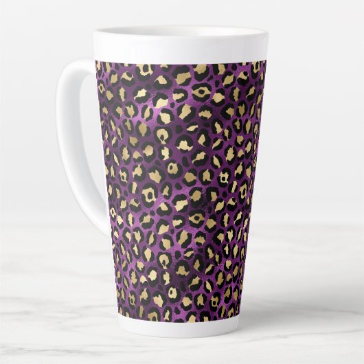 Design der lila und Gold Leopard-Serie 1 Milchtasse (Linke Ecke)