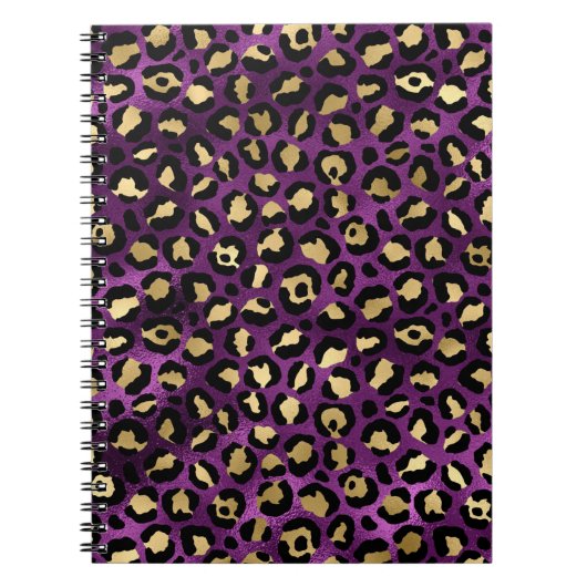 Design der lila und Gold Leopard-Serie 1 Notizblock (Vorderseite)