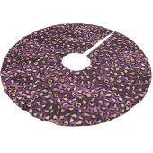 Design der lila und Gold Leopard-Serie 1 Polyester Weihnachtsbaumdecke (Schrägansicht)