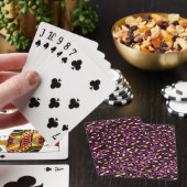 Design der lila und Gold Leopard-Serie 1 Spielkarten (In Situ)