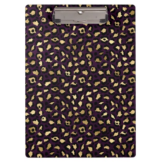 Design der lila und Gold Leopard-Serie 2 Klemmbrett (Vorderseite)