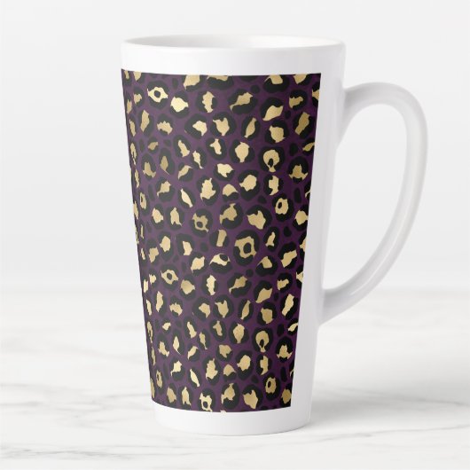 Design der lila und Gold Leopard-Serie 2 Milchtasse (Rechts)