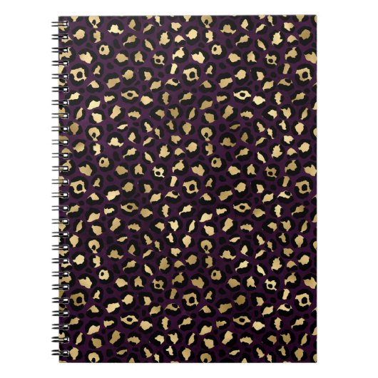 Design der lila und Gold Leopard-Serie 2 Notizblock (Vorderseite)