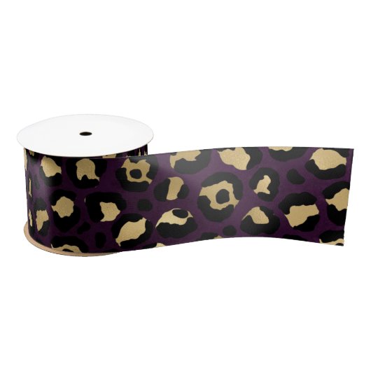 Design der lila und Gold Leopard-Serie 2 Satinband (Spule)