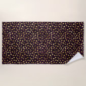 Design der lila und Gold Leopard-Serie 2 Strandtuch (Vorderseite)