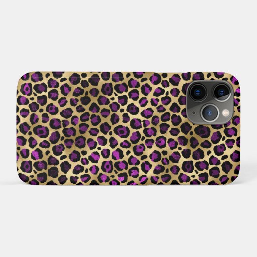 Design der lila und Gold Leopard-Serie 4 Case-Mate iPhone Hülle (Rückseite (Horizontal))