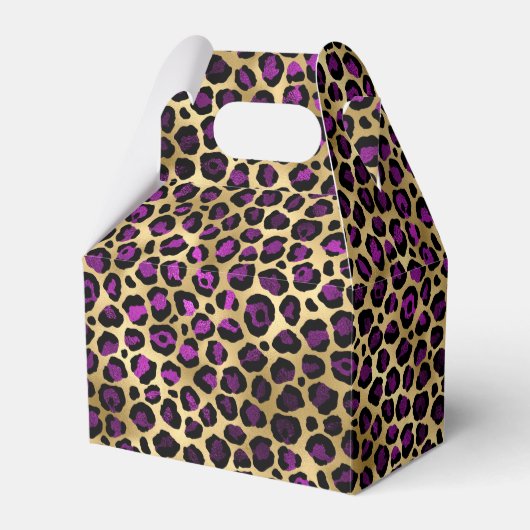 Design der lila und Gold Leopard-Serie 4 Geschenkschachtel (Vorderseite)