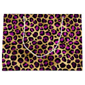 Design der lila und Gold Leopard-Serie 4 Große Geschenktüte (Vorderseite)