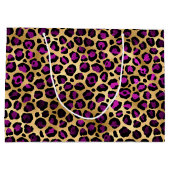 Design der lila und Gold Leopard-Serie 4 Große Geschenktüte (Rückseite)