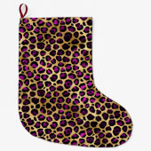 Design der lila und Gold Leopard-Serie 4 Großer Weihnachtsstrumpf (Vorderseite)
