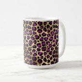 Design der lila und Gold Leopard-Serie 4 Kaffeetasse (VorderseiteRechts)