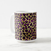 Design der lila und Gold Leopard-Serie 4 Kaffeetasse (Vorderseite Links)