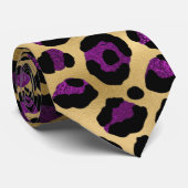 Design der lila und Gold Leopard-Serie 4 Krawatte (Gerollt)