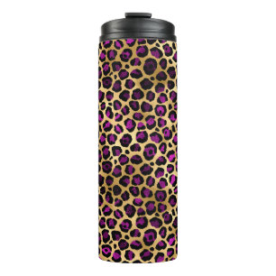 Design der lila und Gold Leopard-Serie 4 Thermosbecher
