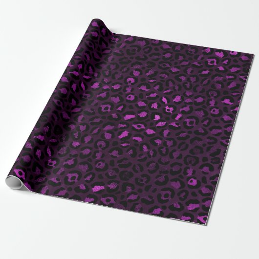 Design der lila und Gold Leopard-Serie 5 Geschenkpapier (Ungerollt)