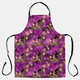 Design der lila und Gold Leopard-Serie 6 Schürze