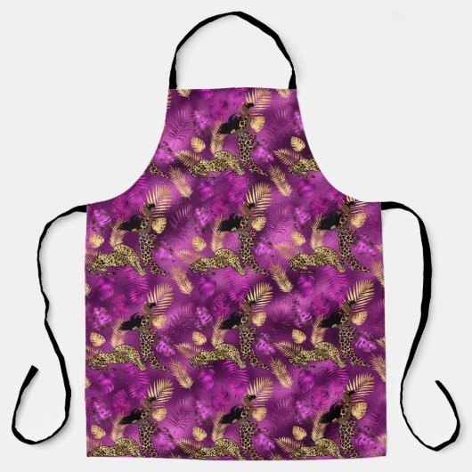 Design der lila und Gold Leopard-Serie 6 Schürze (Vorderseite)
