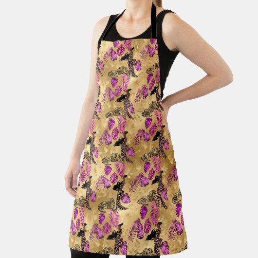 Design der lila und Gold Leopard-Serie 7 Schürze (InSitu)