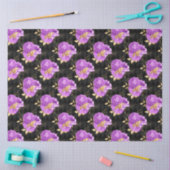 Design der lila und goldenen Blumenserie 16 Seidenpapier (Basteln)