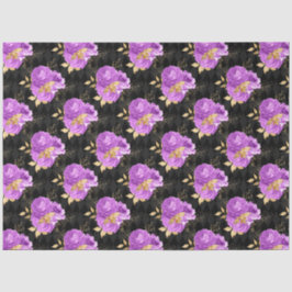 Design der lila und goldenen Blumenserie 16 Seidenpapier