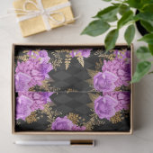Design der lila und goldenen Blumenserie 17 Seidenpapier (Geschenk)