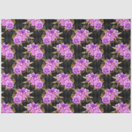 Design der lila und goldenen Blumenserie 17 Seidenpapier