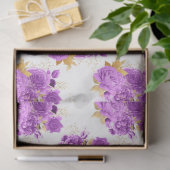 Design der lila und goldenen Blumenserie 5 Seidenpapier (Geschenk)