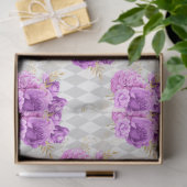 Design der lila und goldenen Blumenserie 7 Seidenpapier (Geschenk)