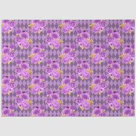 Design der lila und goldenen Blumenserie 8 Seidenpapier