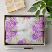 Design der lila und goldenen Blumenserie 9 Seidenpapier (Geschenk)
