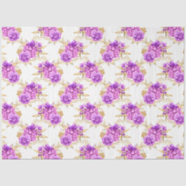 Design der lila und goldenen Blumenserie 9 Seidenpapier