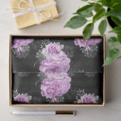 Design der lila und silbernen Blumenserie 10 Seidenpapier (Geschenk)