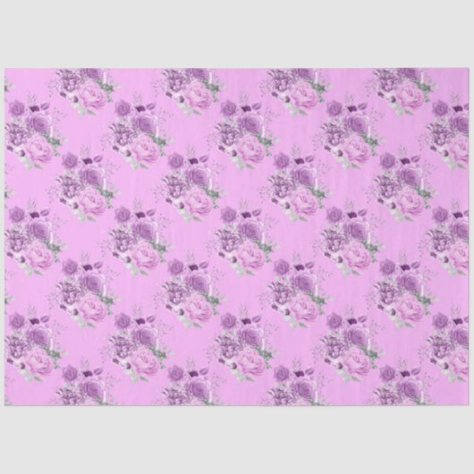 Design der lila und silbernen Blumenserie 11 Seidenpapier (Vorderseite)