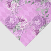 Design der lila und silbernen Blumenserie 14 Seidenpapier (Ausschnitt)