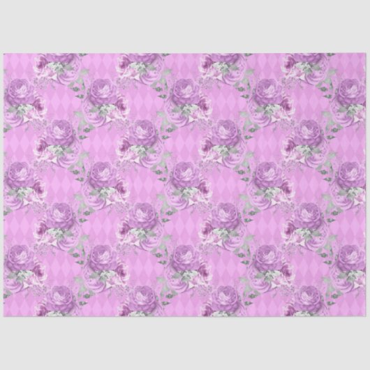 Design der lila und silbernen Blumenserie 14 Seidenpapier (Vorderseite)