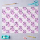 Design der lila und silbernen Blumenserie 16 Seidenpapier (Basteln)