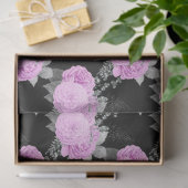 Design der lila und silbernen Blumenserie 17 Seidenpapier (Geschenk)