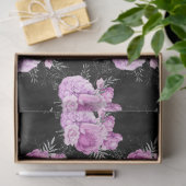 Design der lila und silbernen Blumenserie 18 Seidenpapier (Geschenk)