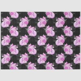 Design der lila und silbernen Blumenserie 18 Seidenpapier