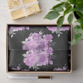 Design der lila und silbernen Blumenserie 19 Seidenpapier (Geschenk)