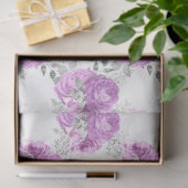 Design der lila und silbernen Blumenserie 2 Seidenpapier (Geschenk)