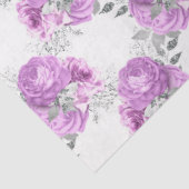 Design der lila und silbernen Blumenserie 2 Seidenpapier (Ausschnitt)