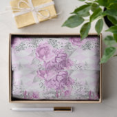 Design der lila und silbernen Blumenserie 3 Seidenpapier (Geschenk)